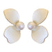 Wholesale Silver Needle Pearl Alloy Petal Earrings JDC-ES-BY180 Earrings 宝钰 Wholesale Jewelry JoyasDeChina Joyas De China
