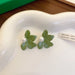 Wholesale Silver Needle Pearl Alloy Petal Earrings JDC-ES-BY180 Earrings 宝钰 green Wholesale Jewelry JoyasDeChina Joyas De China