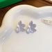 Wholesale Silver Needle Pearl Alloy Petal Earrings JDC-ES-BY180 Earrings 宝钰 light purple Wholesale Jewelry JoyasDeChina Joyas De China