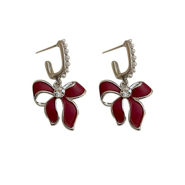 Wholesale Silver Needle Pearl Alloy Rhinestone Earrings JDC-ES-BY156 Earrings 宝钰 Wholesale Jewelry JoyasDeChina Joyas De China