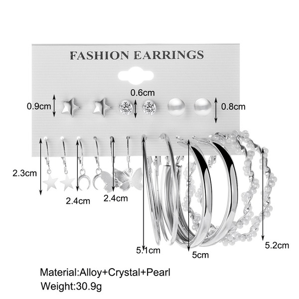 Wholesale silver pearl earring set JDC-ES-F627 Earrings 韩之尚 Wholesale Jewelry JoyasDeChina Joyas De China