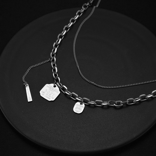 Bulk Jewelry Wholesale silver pendant titanium steel sweater necklace chain JDC-NE-L008 Wholesale factory from China YIWU China
