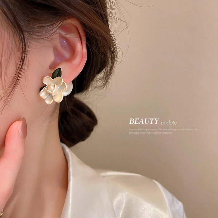 Wholesale Silver Post Asymmetric Pearl Alloy Rhinestone Earrings JDC-ES-BY175 Earrings 宝钰 Wholesale Jewelry JoyasDeChina Joyas De China