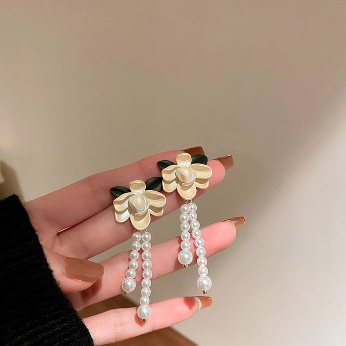 Wholesale Silver Post Asymmetric Pearl Alloy Rhinestone Earrings JDC-ES-BY175 Earrings 宝钰 pearl Wholesale Jewelry JoyasDeChina Joyas De China