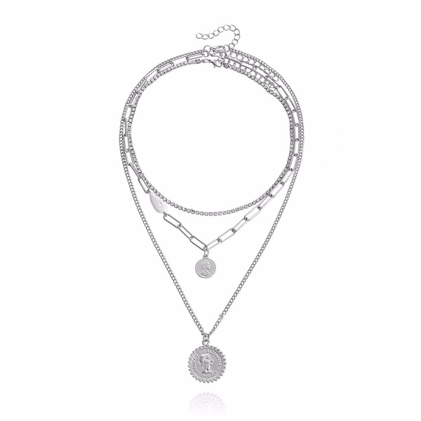 Wholesale silver queen pendant alloy necklaces JDC-NE-ZW023 necklaces JoyasDeChina Wholesale Jewelry JoyasDeChina Joyas De China