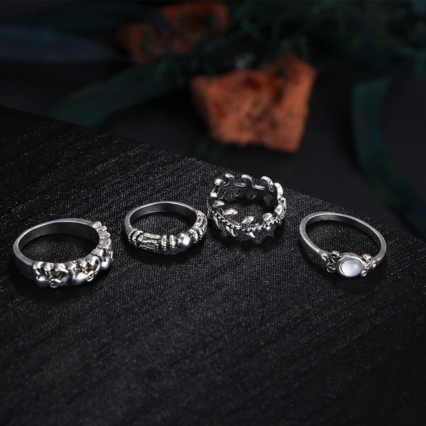 Bulk Jewelry Wholesale silver retro English letter geometric metal ring JDC-RS-F392 Wholesale factory from China YIWU China