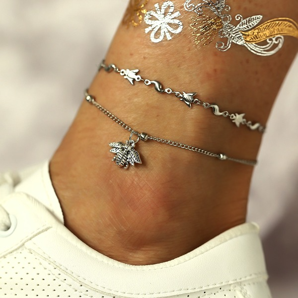 Bulk Jewelry Wholesale silver retro sunflower pendant alloy Anklet JDC-AS-F407 Wholesale factory from China YIWU China
