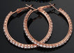 Wholesale silver rhinestone hoop earrings JDC-ES-RXSFL005 Earrings 尚芙乐 Rose gold 4cm Wholesale Jewelry JoyasDeChina Joyas De China