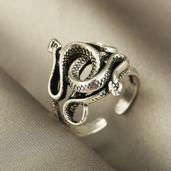 Wholesale Silver Snake Shape Adjustable Alloy Rings JDC-RS-F572 Rings JoyasDeChina Wholesale Jewelry JoyasDeChina Joyas De China