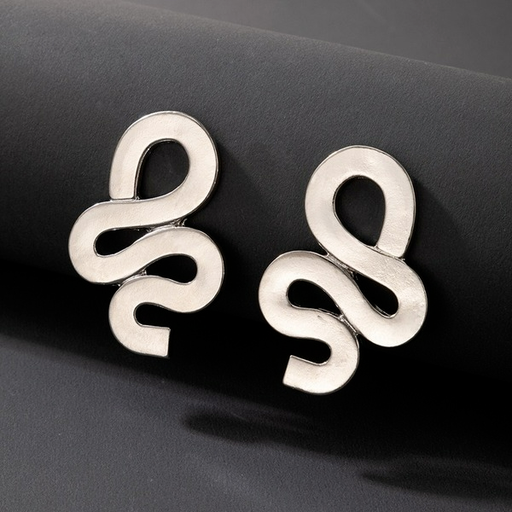 Wholesale silver snake shaped earrings irregular geometric Earrings JDC-ES-C388 Earrings JoyasDeChina Wholesale Jewelry JoyasDeChina Joyas De China