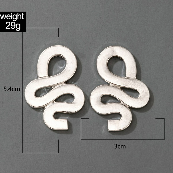Wholesale silver snake shaped earrings irregular geometric Earrings JDC-ES-C388 Earrings JoyasDeChina Wholesale Jewelry JoyasDeChina Joyas De China