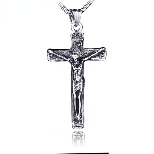 Bulk Jewelry Wholesale silver stainless steel Cross Pendant Necklace JDC-MNE-BS022 Wholesale factory from China YIWU China