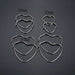 Wholesale Silver Stainless Steel Heart Earrings JDC-ES-RXSFL006 Earrings 尚芙乐 Wholesale Jewelry JoyasDeChina Joyas De China