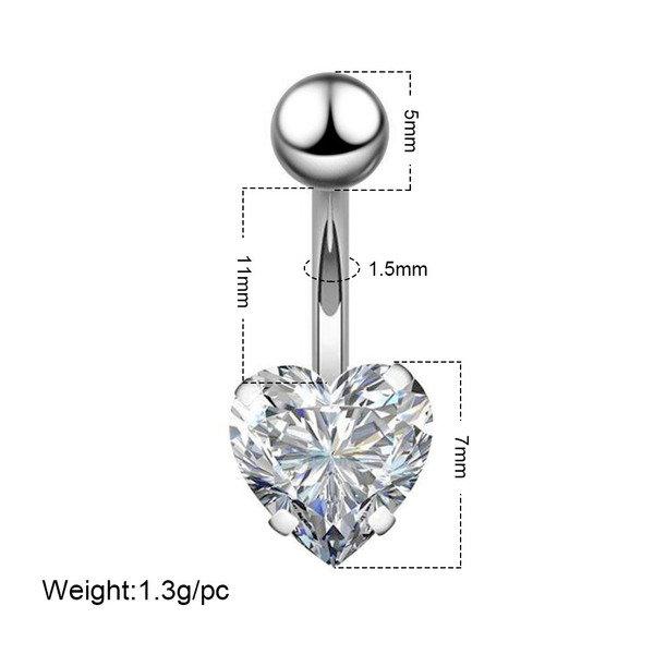 Wholesale silver stainless steel navel piercing jewelry MOQ≥2 JDC-NV-Chengy002 Piercings 辰亚 Wholesale Jewelry JoyasDeChina Joyas De China