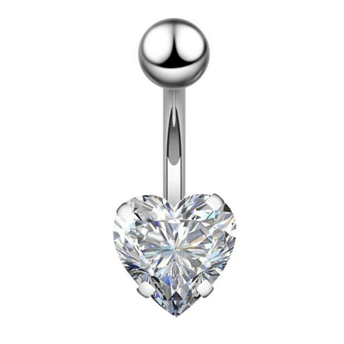 Wholesale silver stainless steel navel piercing jewelry MOQ≥2 JDC-NV-Chengy002 Piercings 辰亚 Heart-shaped(moq2) Wholesale Jewelry JoyasDeChina Joyas De China
