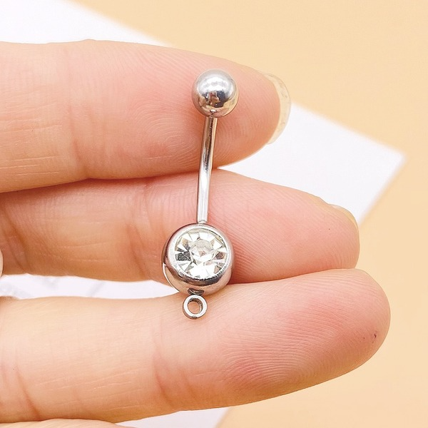 Wholesale silver stainless steel navel piercing jewelry MOQ≥2 JDC-NV-Chengy004 Piercings 辰亚 Wholesale Jewelry JoyasDeChina Joyas De China