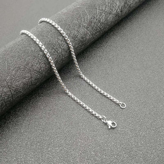 Wholesale silver stainless steel necklace JDC-NE-FY044 Necklaces 福友 Color 3mm*61cm stainless steel chain Wholesale Jewelry JoyasDeChina Joyas De China
