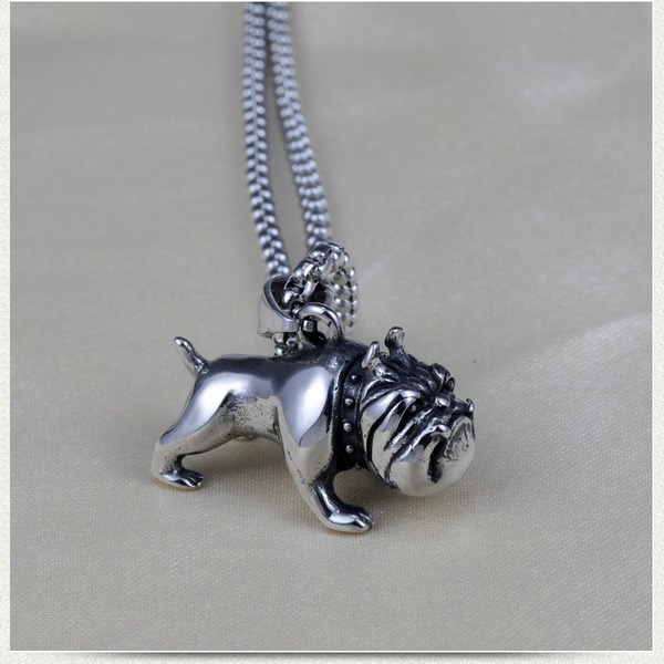 Bulk Jewelry Wholesale silver stainless steel puppy pendant necklace JDC-MNE-BS026 Wholesale factory from China YIWU China