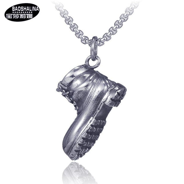 Bulk Jewelry Wholesale silver stainless steel shoe pendant necklace JDC-MNE-BS023 Wholesale factory from China YIWU China