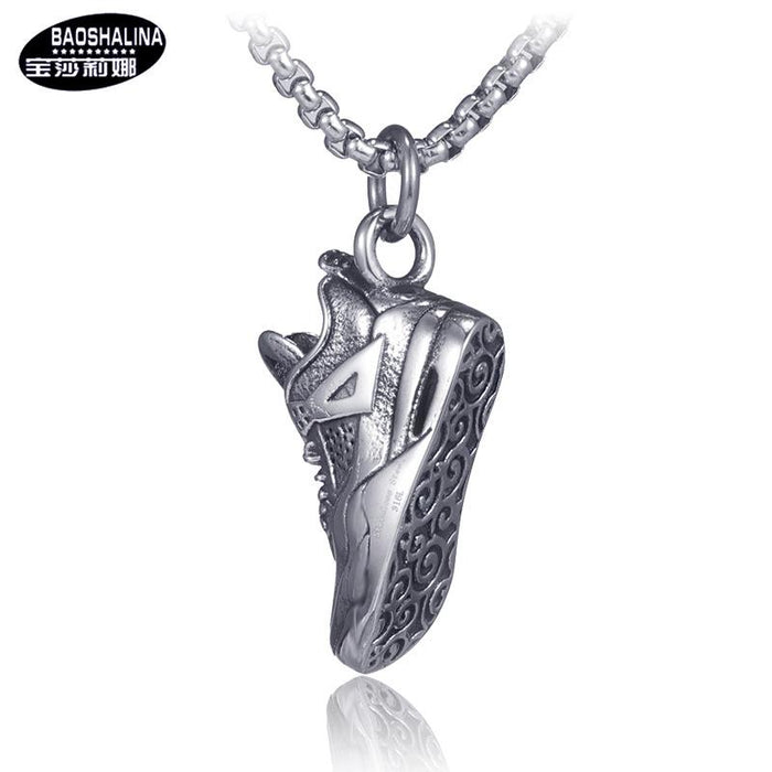 Bulk Jewelry Wholesale silver stainless steel shoes Pendant Necklace JDC-MNE-BS030 Wholesale factory from China YIWU China