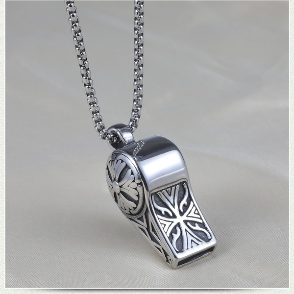 Bulk Jewelry Wholesale silver stainless steel whistle pendant necklace JDC-MNE-BS017 Wholesale factory from China YIWU China