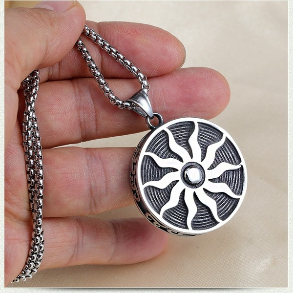 Bulk Jewelry Wholesale silver stainless steel wind turbine pendant necklace JDC-MNE-BS025 Wholesale factory from China YIWU China