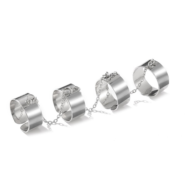 Bulk Jewelry Wholesale silver tiaodi chain geometric alloy ring JDC-RS-F361 Wholesale factory from China YIWU China