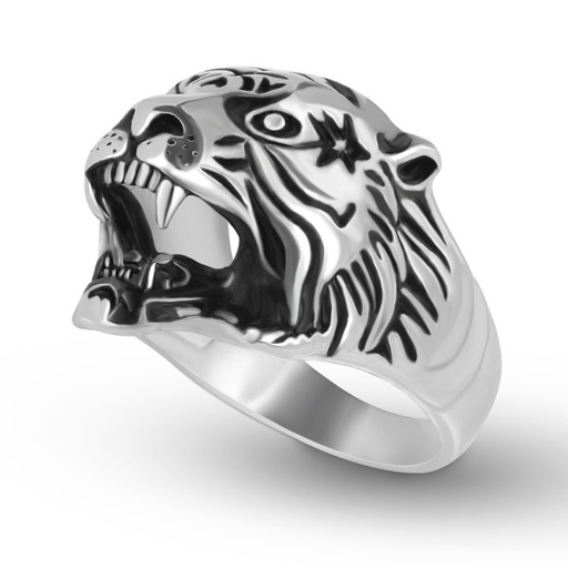 Bulk Jewelry Wholesale silver titanium leopard head ring JDC-MRS-BS021 Wholesale factory from China YIWU China