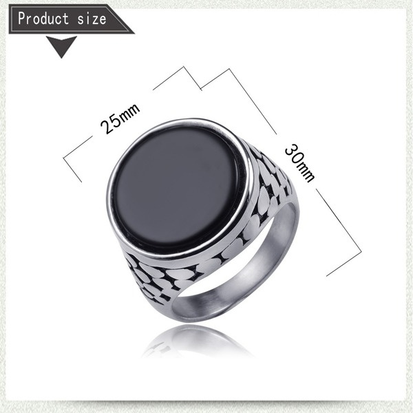 Bulk Jewelry Wholesale silver titanium steel black gem ring JDC-MRS-BS003 Wholesale factory from China YIWU China