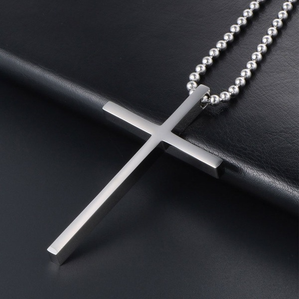 Bulk Jewelry Wholesale silver titanium steel cross necklace pendant JDC-CS-SJ019 Wholesale factory from China YIWU China