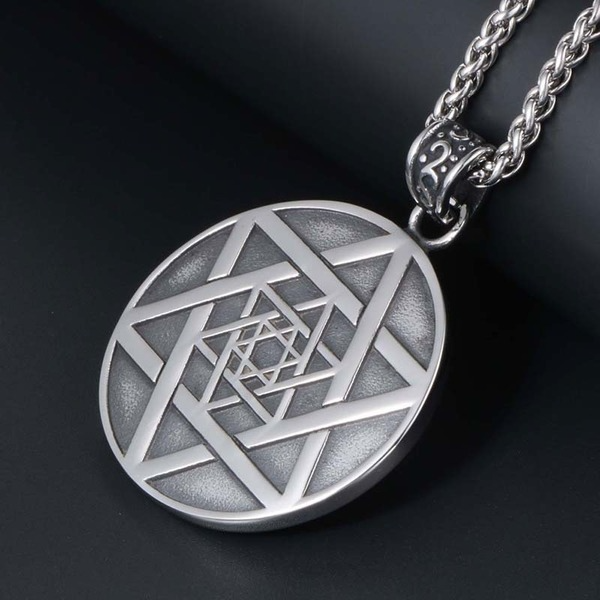 Bulk Jewelry Wholesale silver titanium steel double-sided overlapping star pendant JDC-CS-SJ016 Wholesale factory from China YIWU China