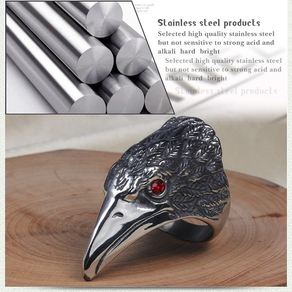 Bulk Jewelry Wholesale silver titanium steel eagle totem men's ring JDC-MRS-BS011 Wholesale factory from China YIWU China