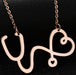 Wholesale silver titanium steel electrocardiogram Doctor necklace JDC-NE-GSSFL012 necklaces JoyasDeChina N058 rose golden Wholesale Jewelry JoyasDeChina Joyas De China
