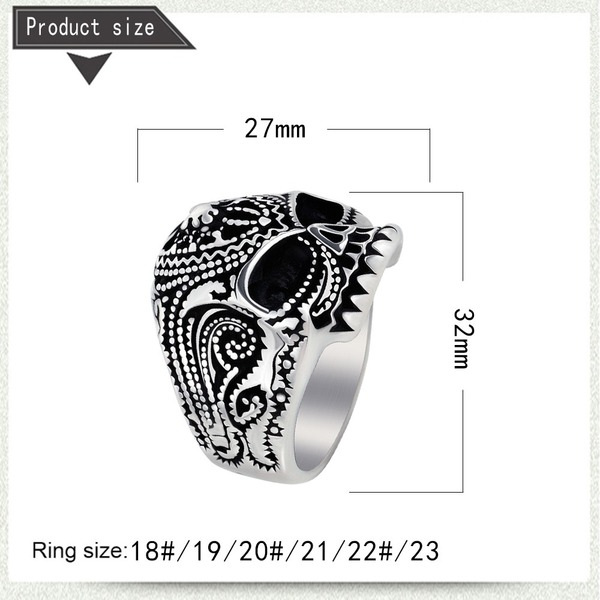 Bulk Jewelry Wholesale silver titanium steel ghost Cross Ring JDC-MRS-BS013 Wholesale factory from China YIWU China