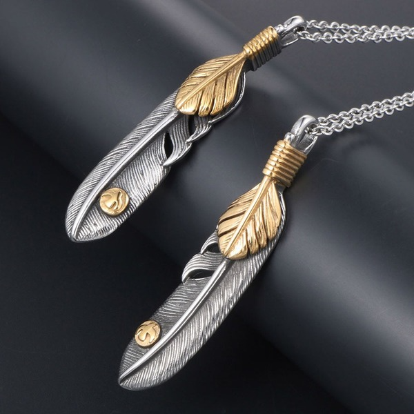 Bulk Jewelry Wholesale silver titanium steel Golden Eagle Pendant Necklace JDC-CS-SJ018 Wholesale factory from China YIWU China