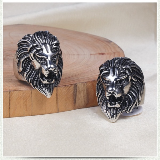 Bulk Jewelry Wholesale silver titanium steel lion totem men's ring JDC-MRS-BS001 Wholesale factory from China YIWU China