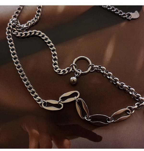 Bulk Jewelry Wholesale silver titanium steel love letter necklace JDC-NE-BY026 Wholesale factory from China YIWU China