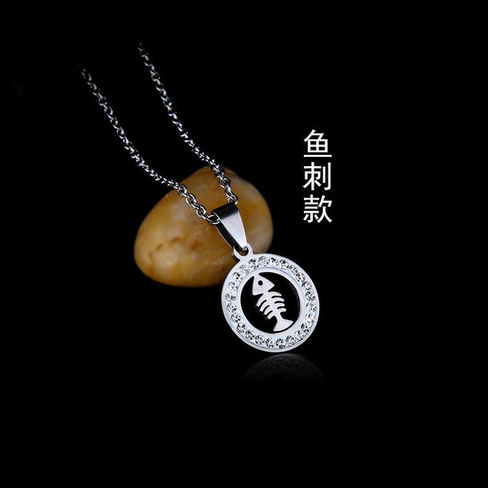 Bulk Jewelry Wholesale silver titanium steel men's pendant necklace JDC-MNE-BS012 Wholesale factory from China YIWU China