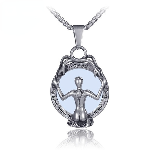 Bulk Jewelry Wholesale silver titanium steel mirror pendant necklace for women  JDC-MNE-BS005 Wholesale factory from China YIWU China