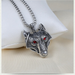 Bulk Jewelry Wholesale silver titanium steel red-eye wolf head pendant necklace men JDC-MNE-BS004 Wholesale factory from China YIWU China