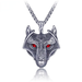 Bulk Jewelry Wholesale silver titanium steel red-eye wolf head pendant necklace men JDC-MNE-BS004 Wholesale factory from China YIWU China