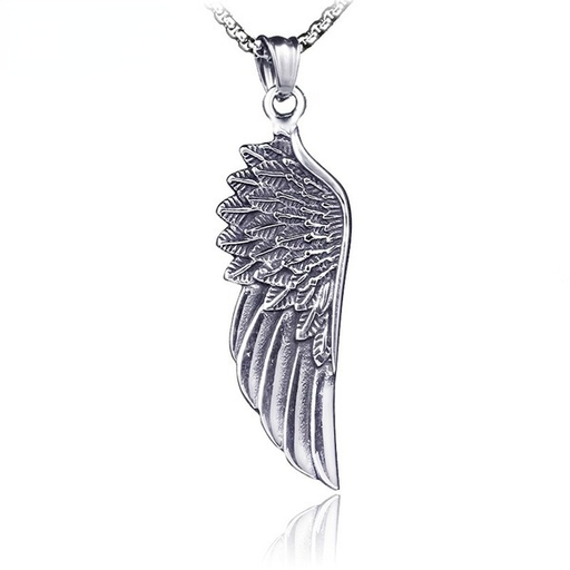 Bulk Jewelry Wholesale silver titanium steel wing necklace JDC-MNE-BS008 Wholesale factory from China YIWU China