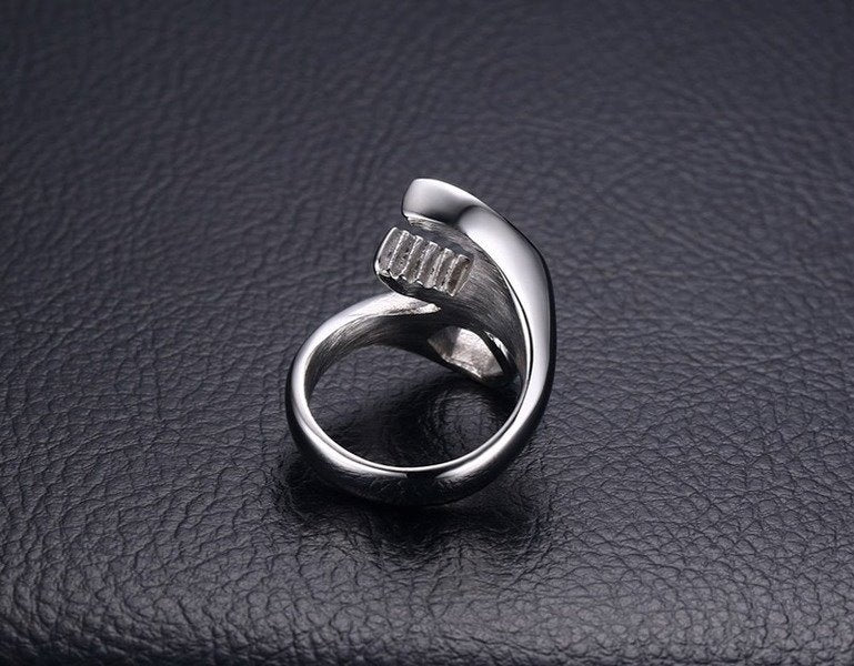 Wholesale silver titanium steel wrench ring JDC-RS-NingL020 Rings 宁蓝 Wholesale Jewelry JoyasDeChina Joyas De China
