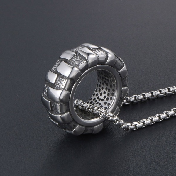 Bulk Jewelry Wholesale silver titanium tire necklace pendant JDC-CS-SJ012 Wholesale factory from China YIWU China