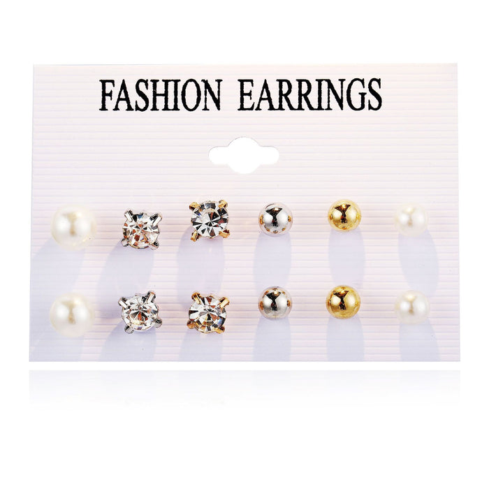 Bulk Jewelry Wholesale silver zircon earring set ball earrings JDC-ES-F288 Wholesale factory from China YIWU China
