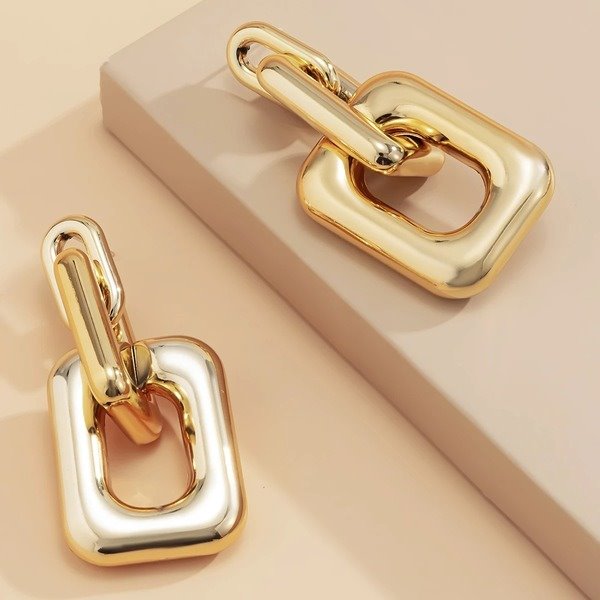 Wholesale simple alloy square pendant earrings JDC-ES-XC324 Earrings 夏晨 Wholesale Jewelry JoyasDeChina Joyas De China