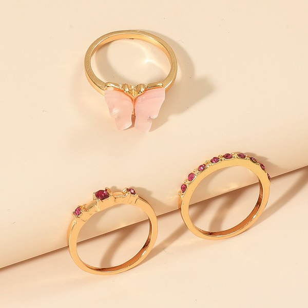Wholesale simple butterfly ring 3-piece set JDC-RS-A415 Rings JoyasDeChina Wholesale Jewelry JoyasDeChina Joyas De China