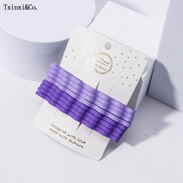 Wholesale simple candy color wavy hair clips JDC-HC-XinX001 Hair Clips 心喜 pruple Wholesale Jewelry JoyasDeChina Joyas De China
