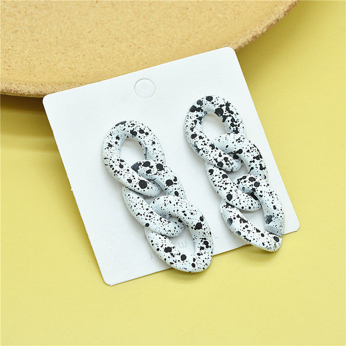 Wholesale Simple Chain Resin Plastic Earrings JDC-ES-XC317 Earrings 夏晨 white Wholesale Jewelry JoyasDeChina Joyas De China