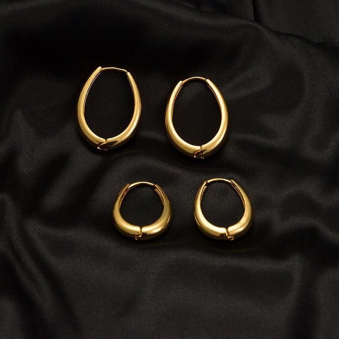 Wholesale simple circle retro fashion copper gold-plated earrings JDC-ES-RXSFL010 Earrings 尚芙乐 Wholesale Jewelry JoyasDeChina Joyas De China